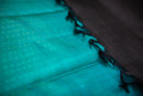 Black Kanchipuram Silk Saree with a Contrast Turquoise Blue Pallu