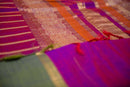 Deep Purple Handloom Silk Cotton Saree with Ganga-Jamuna Border